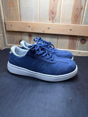 Orthofeet Womens 10 X-Wide 2E Blue Suede Casual Comfort Sneakers Shoes